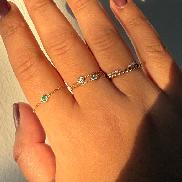 ✨NEW✨ Floating 💚 Emerald Ring 💎 14K Gold - Picture 7 of 7